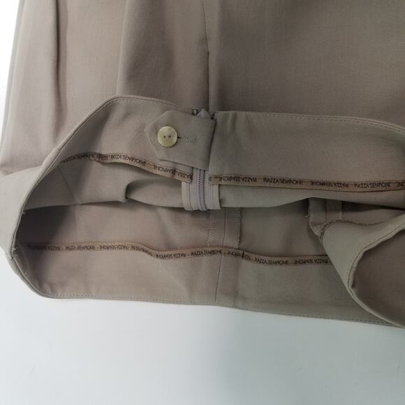Piazza Sempione Audrey Crop Pants 42 Women’s Cotton Khaki Stretch Side Slit US 6 - Picture 11 of 12